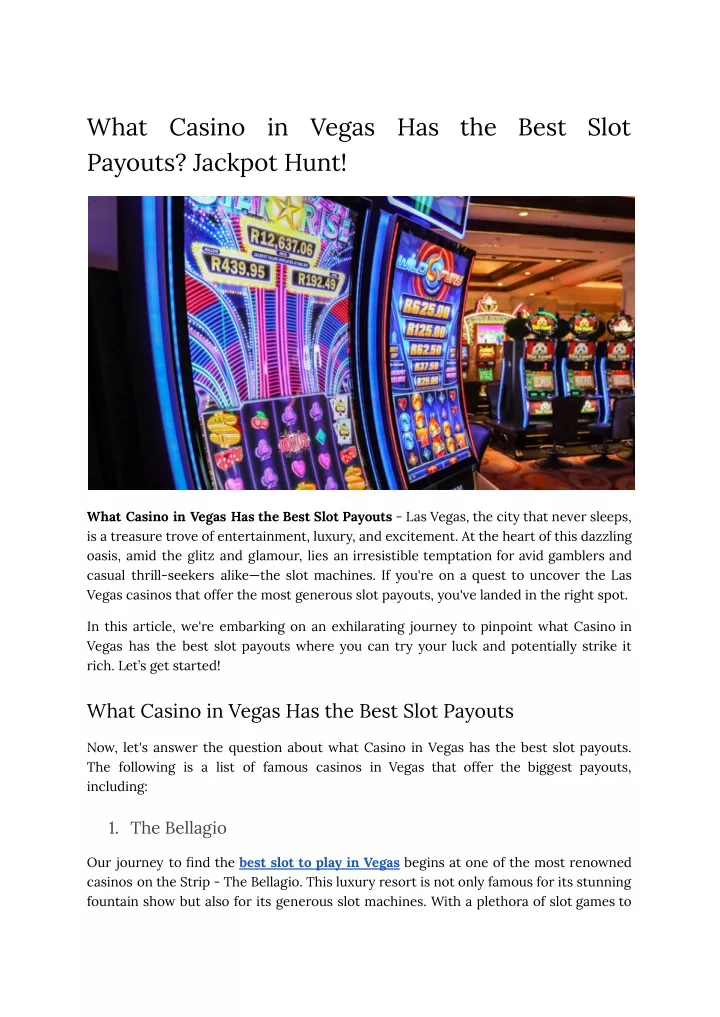 what payouts jackpot hunt
