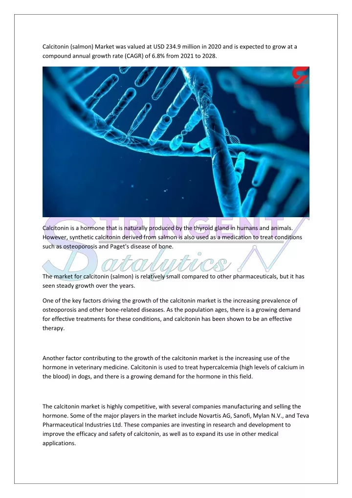 calcitonin salmon market was valued