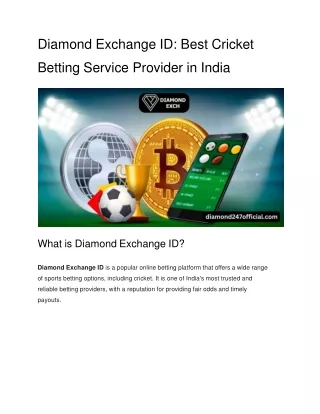 Diamond Exchange ID_ Best Cricket Betting Service Provider in India