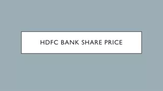 HDFC BANK SHARE PRICE