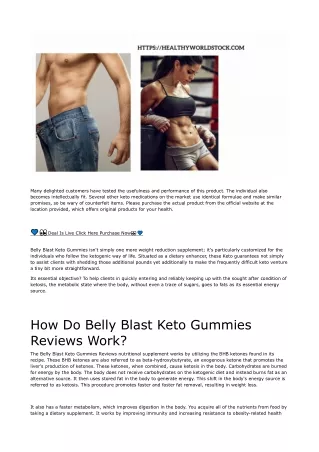 What Are The Benefits Of Belly Blast Weight Loss Keto Gummies?