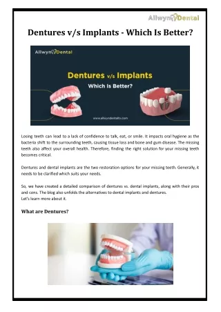 Determining the Optimal Choice Between Dentures and Implants