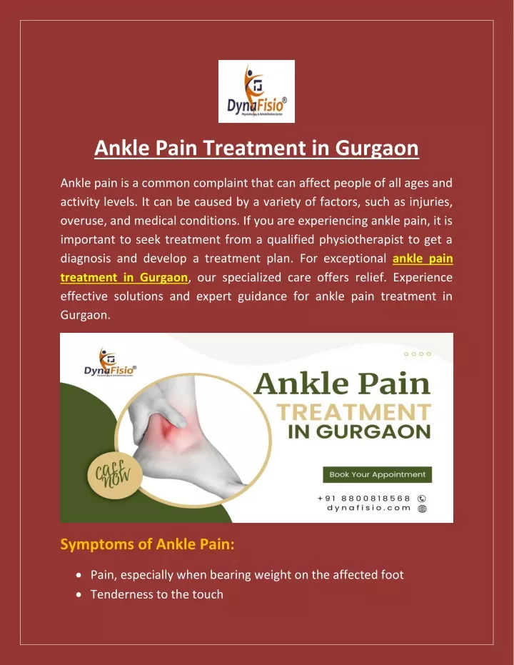 ankle pain treatment in gurgaon