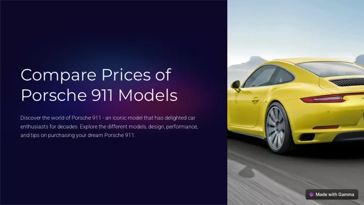 compare prices of porsche 911 models