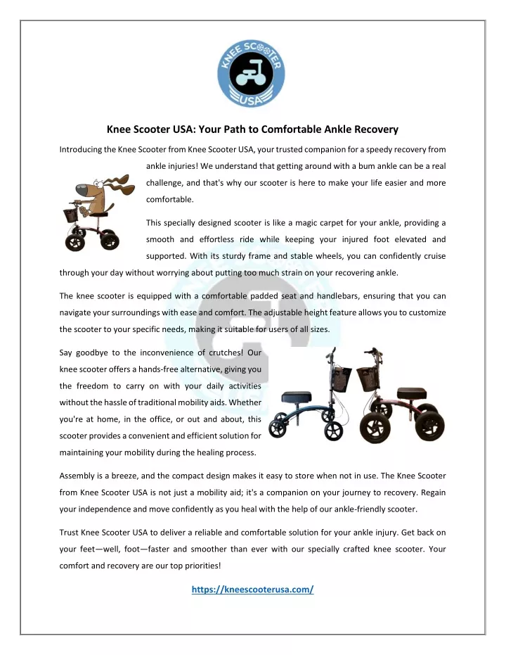 knee scooter usa your path to comfortable ankle