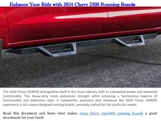 Right Running Boards for Your 2024 Chevy 2500HD