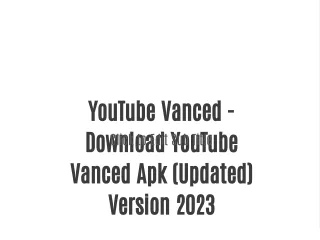 YouTube Vanced - Download YouTube Vanced Apk (Updated) Version 2023