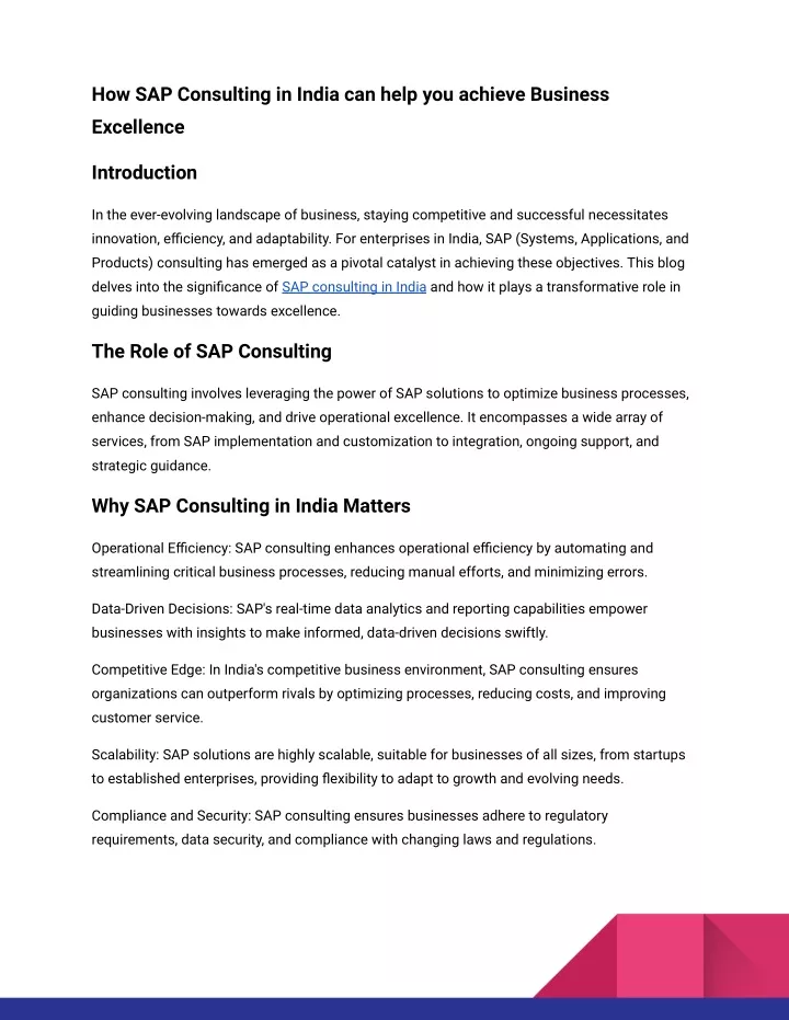 how sap consulting in india can help you achieve