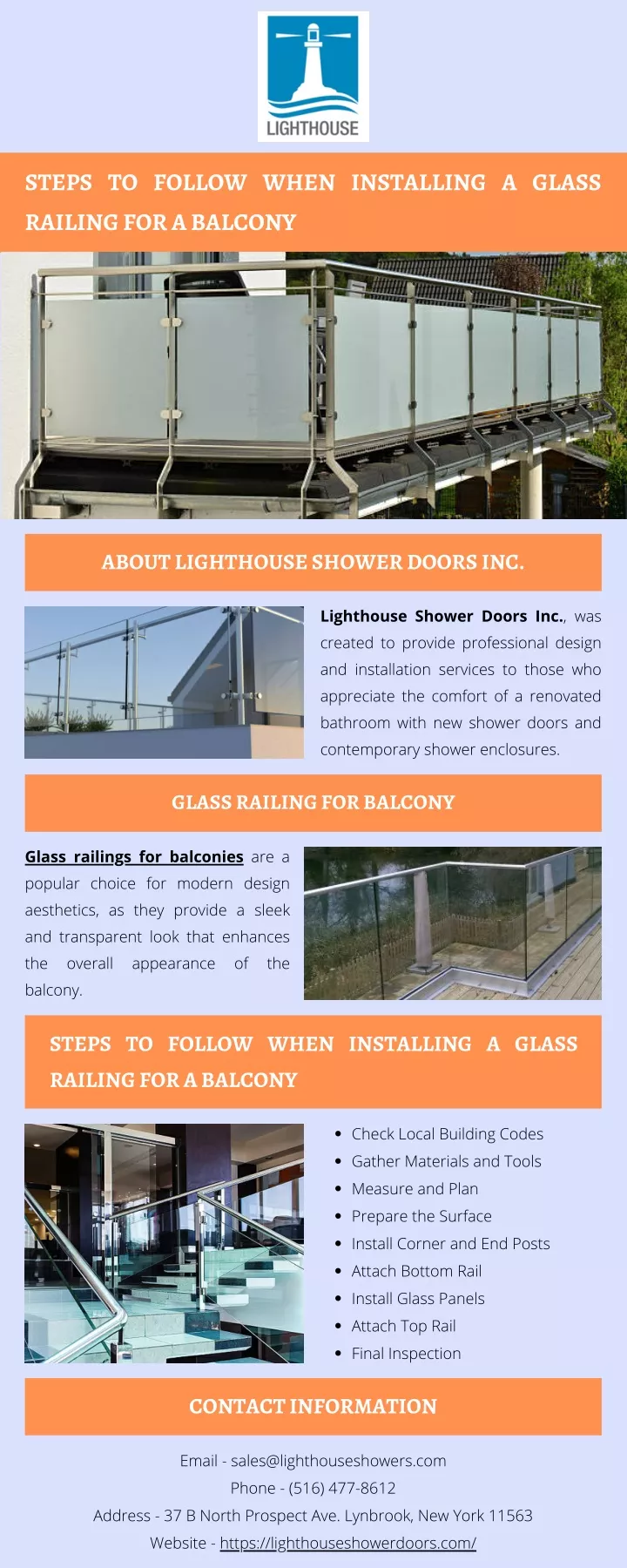 steps to follow when installing a glass railing