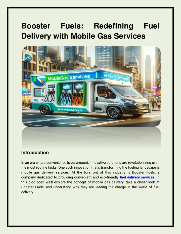 booster delivery with mobile gas services