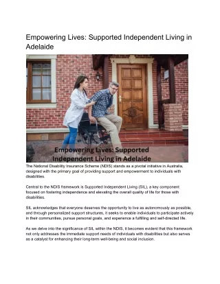 Empowering Lives_ Supported Independent Living in Adelaide