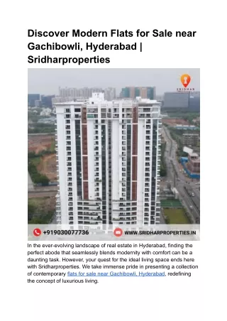 Discover Modern Flats for Sale near Gachibowli, Hyderabad _ Sridharproperties (1)