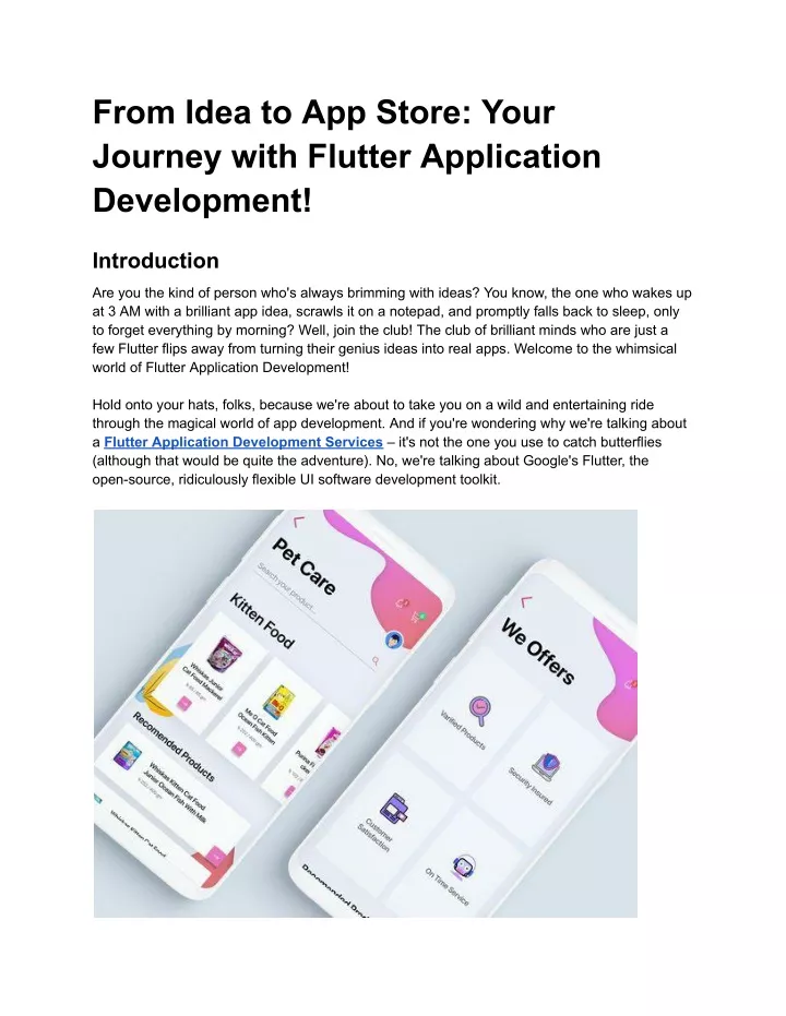 from idea to app store your journey with flutter