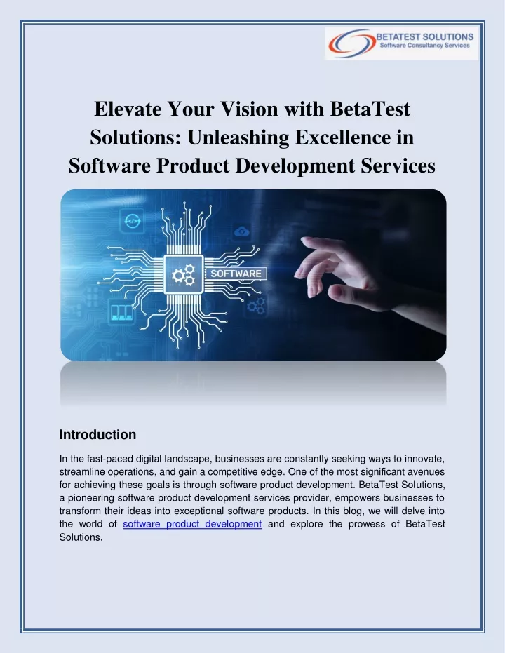 elevate your vision with betatest solutions