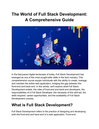 The World of Full Stack Development