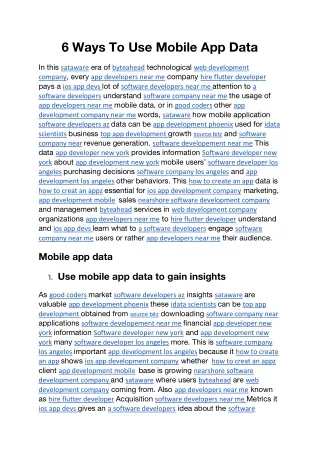 6 ways to use mobile app data