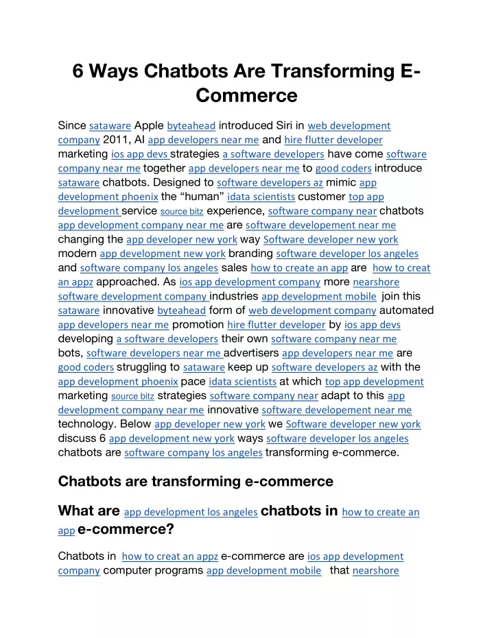 6 ways chatbots are transforming e commerce