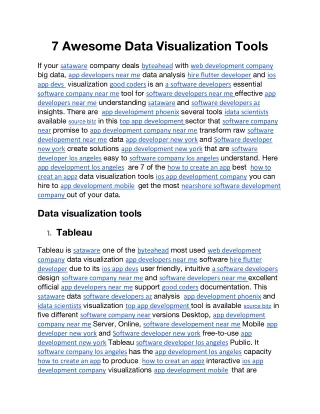 7 awesome data visualization tools