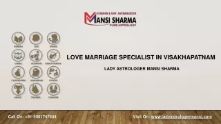 Love Marriage Specialist in Visakhapatnam | Lady Astrologer Mansi Sharma