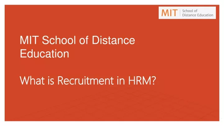 mit school of distance education