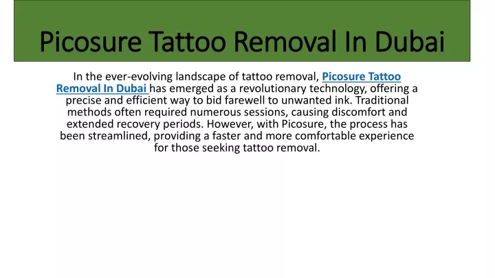 picosure picosure tattoo removal in dubai tattoo