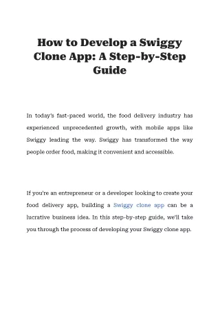 how to develop a swiggy clone app a step by step