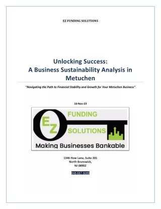 Unlocking Success: A Business Sustainability Analysis in Metuchen