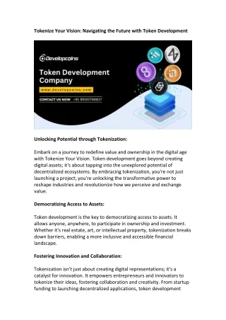 tokenize your vision navigating the future with