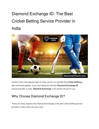 Best Cricket Betting Service Provider in India