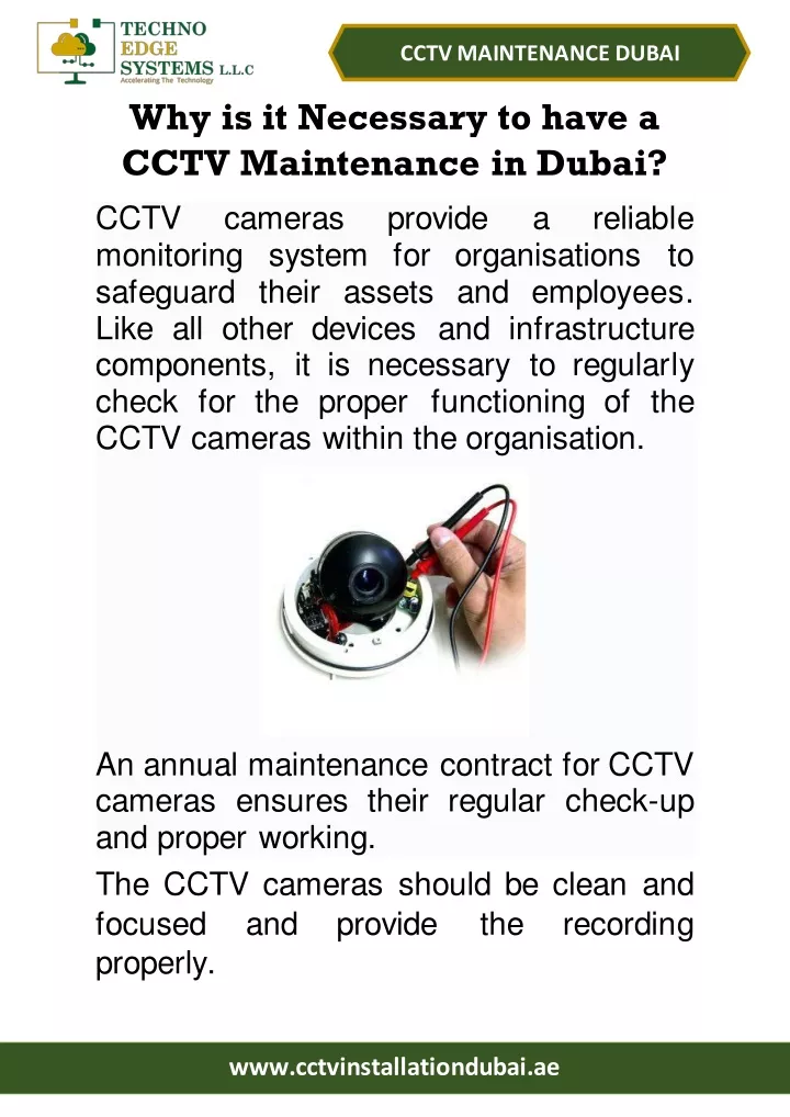 cctv maintenance dubai