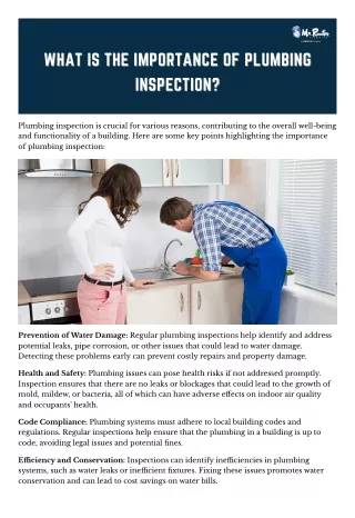 What is the importance of plumbing inspection