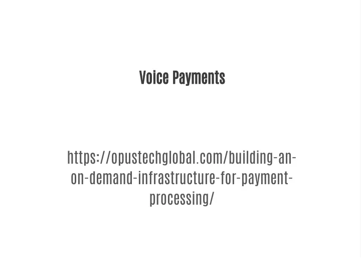 voice payments
