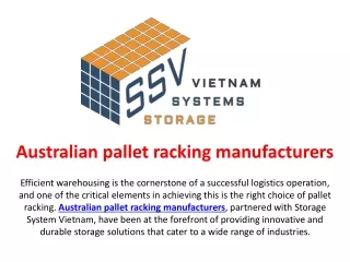 Australian Pallet Racking Manufacturers