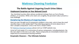 Mattress Cleaning Frankston