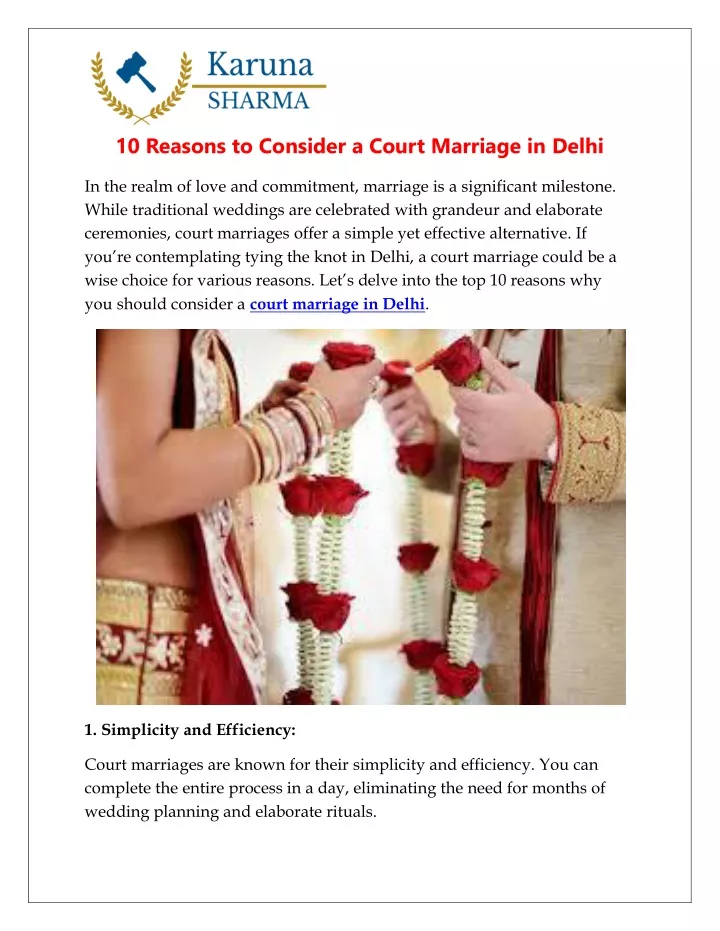 10 reasons to consider a court marriage in delhi