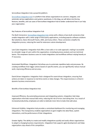 servicenow integration hub a powerful platform