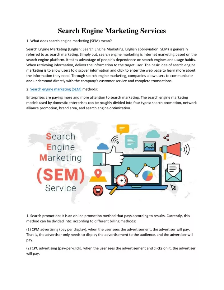 search engine marketing services