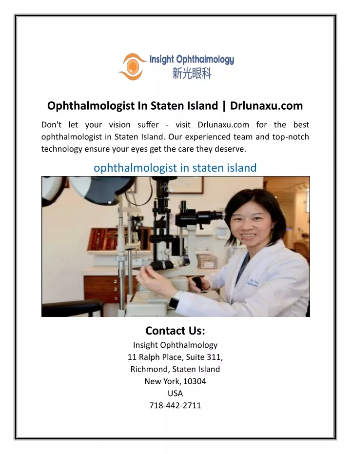 ophthalmologist in staten island drlunaxu com