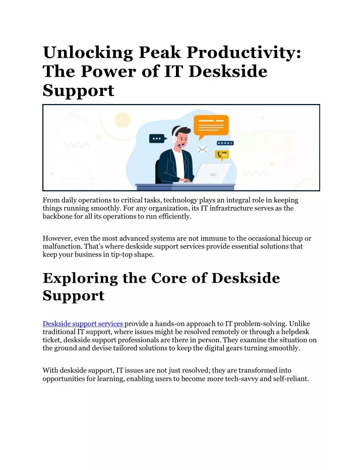 unlocking peak productivity the power of it deskside support