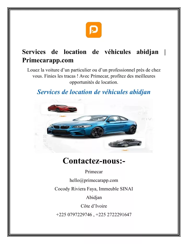 services de location de v hicules abidjan