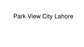 park view city lahore