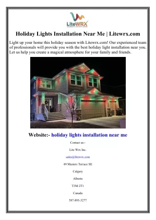 Holiday Lights Installation Near Me Litewrx.com