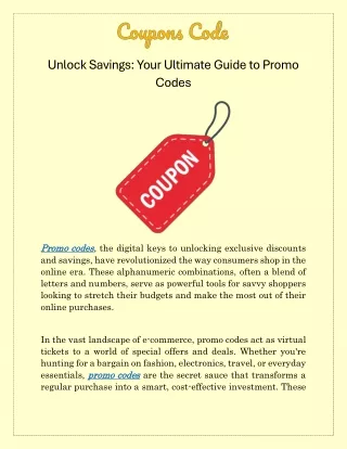 Unlock Savings Your Ultimate Guide to Promo Codes