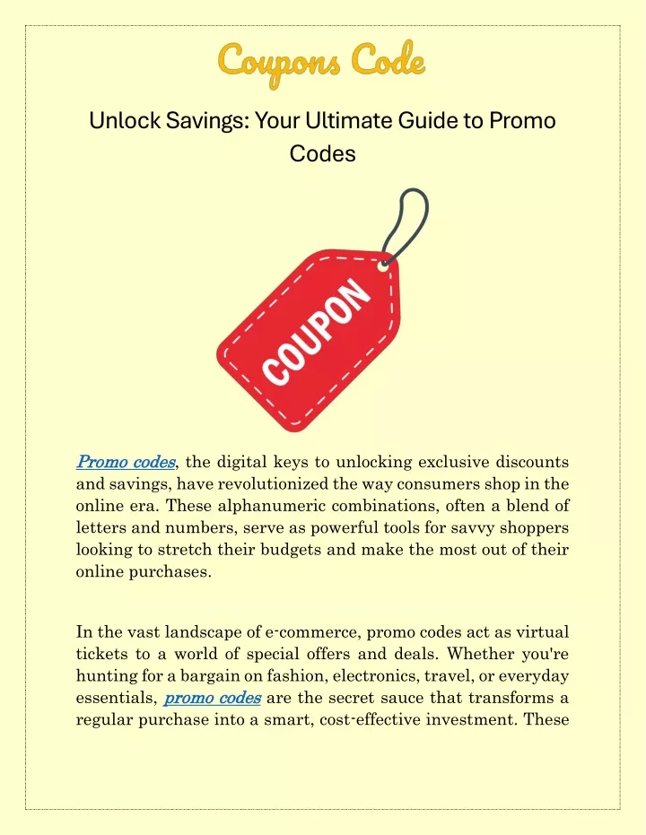 unlock savings your ultimate guide to promo codes