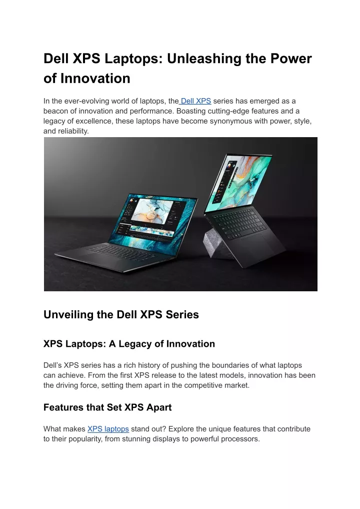 dell xps laptops unleashing the power