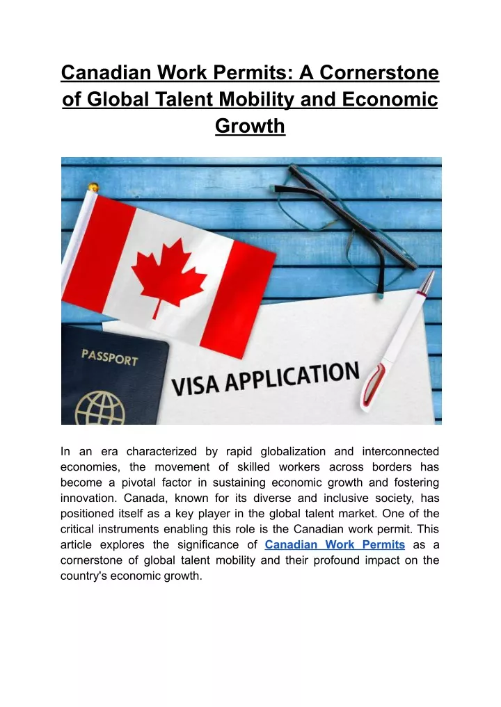 canadian work permits a cornerstone of global