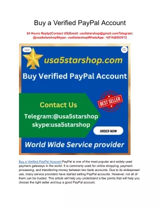 Buy a Verified PayPal Account