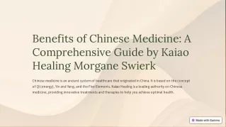 Benefits of Chinese Medicine: A Comprehensive Guide by Kaiao Healing Morgane Swi