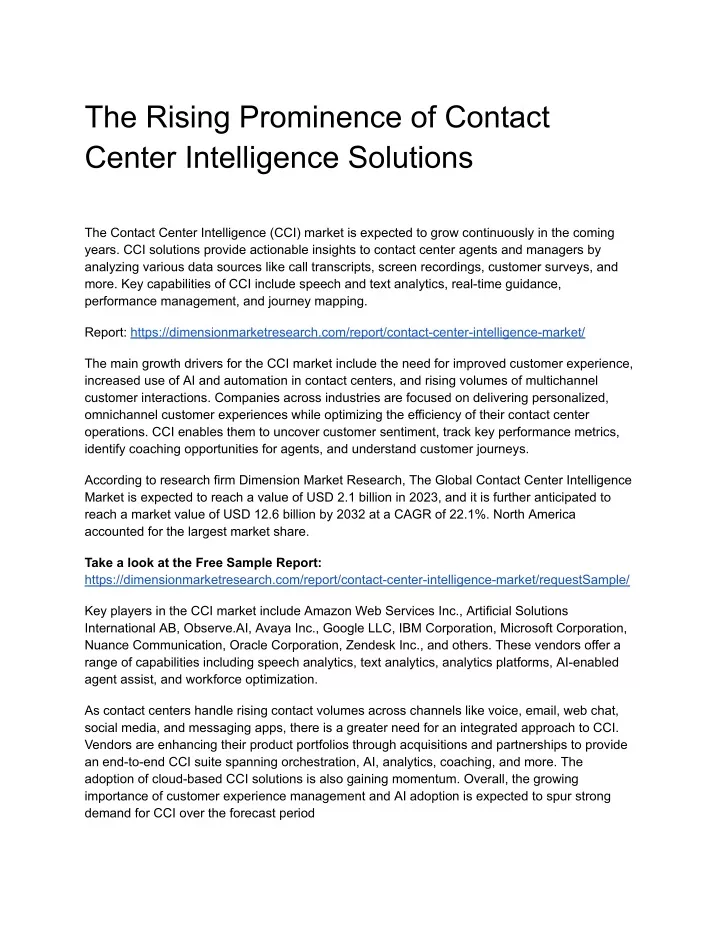 the rising prominence of contact center