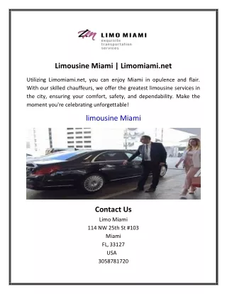 Limousine Miami | Limomiami.net